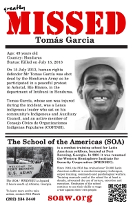 Tomas Garcia, Honduras, coup, human rights